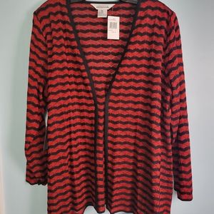Exclusively Misook Womens Size XL Long Duster Cardigan Vintage, Garnet A…